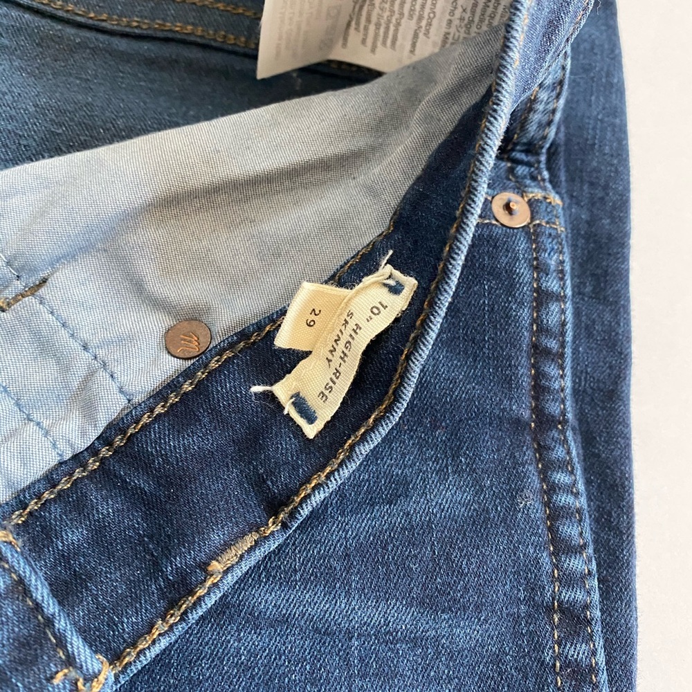 NEW Madewell 10” High Rise Skinny Dark Wash Jeans - Picture 5 of 8